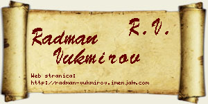 Radman Vukmirov vizit kartica